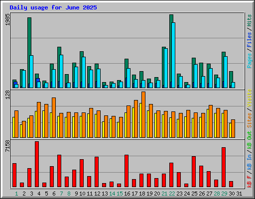 Daily usage for June 2025