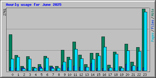 Hourly usage for June 2025