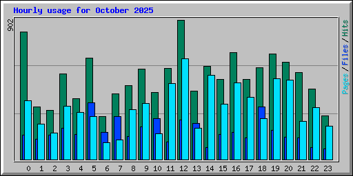 Hourly usage for October 2025