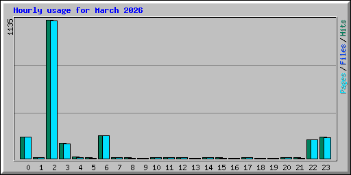 Hourly usage for March 2026